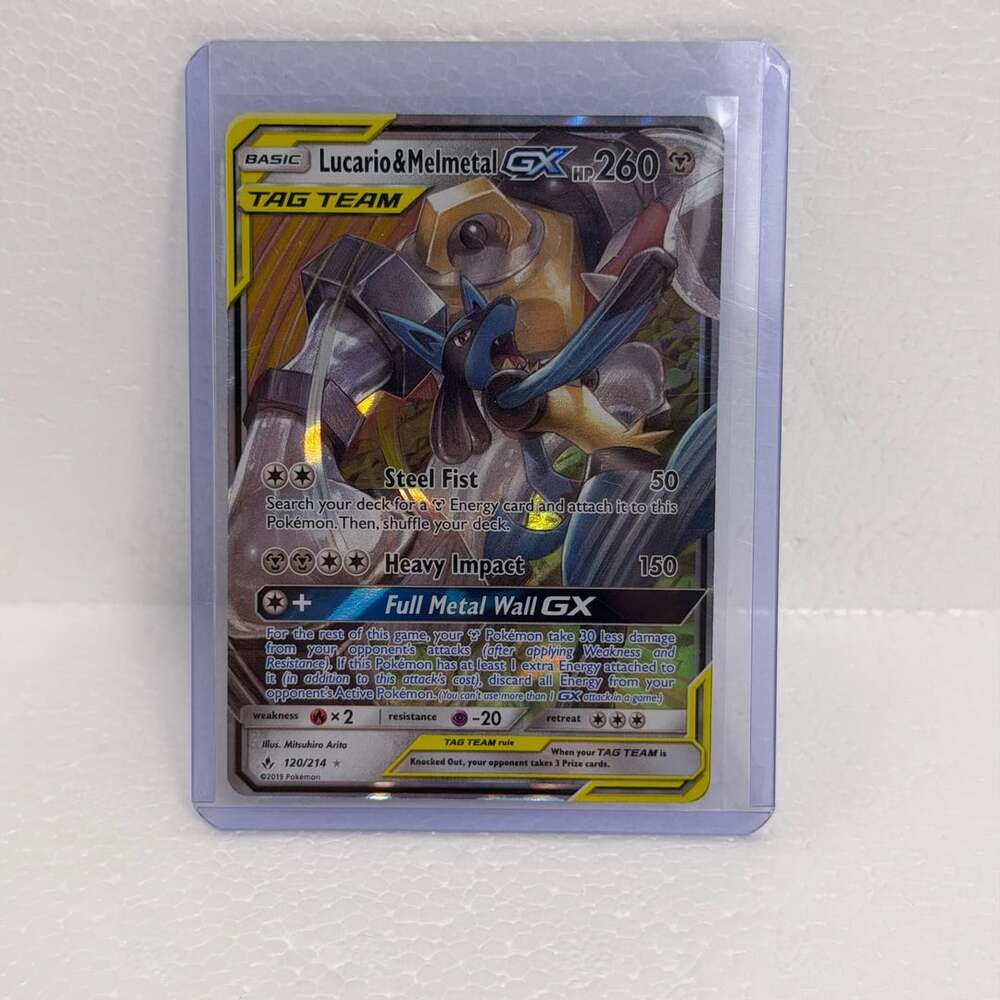 Pokemon Lucario & Melmetal GX Tag Team Unbroken Bonds 120/214 Holo